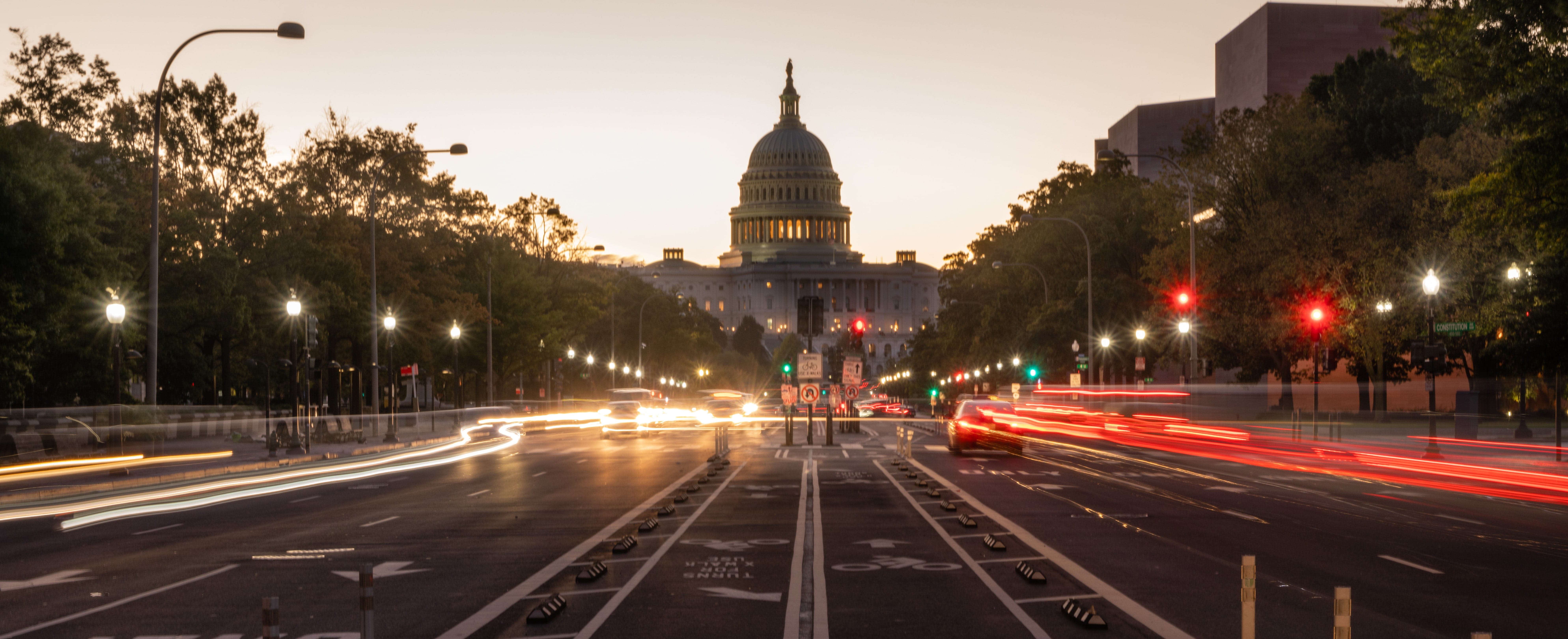 Early Morning Traffic Pennsylvania Avenue District of Columbia National Capital