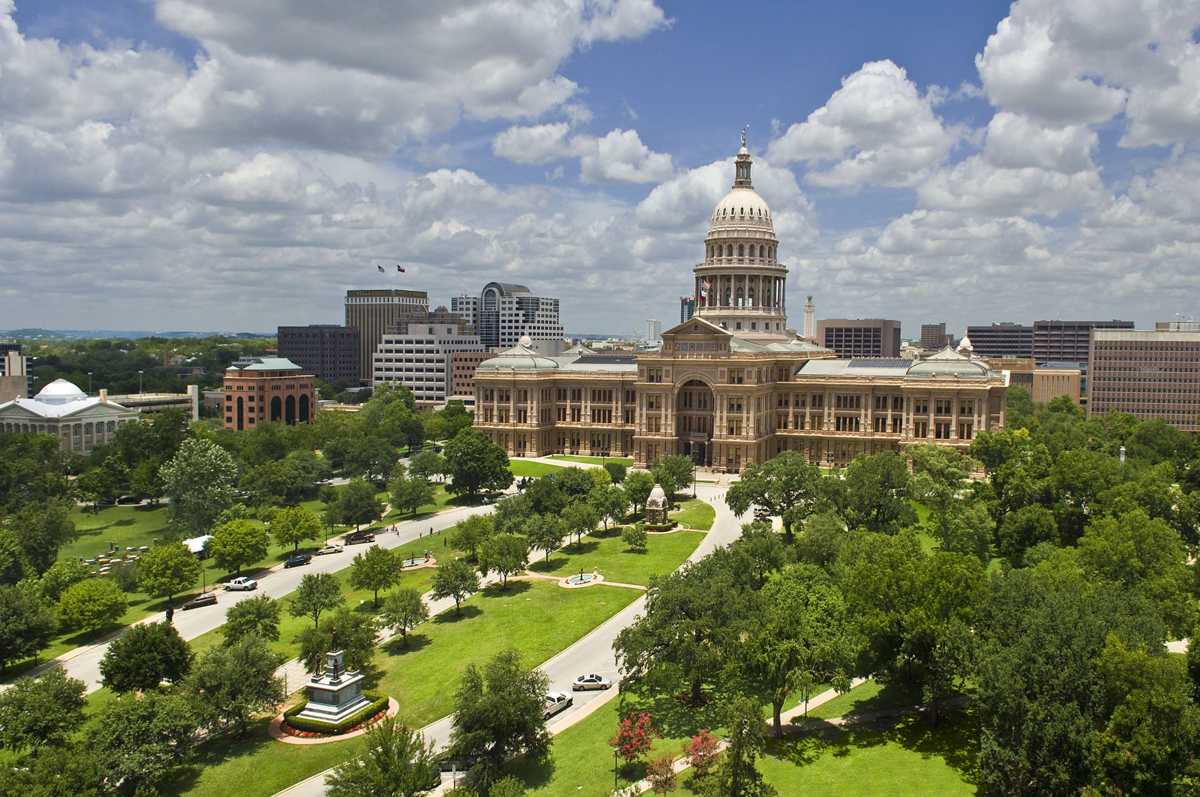 The Texas State Capitol from the top of the Dewitt C. Greer building