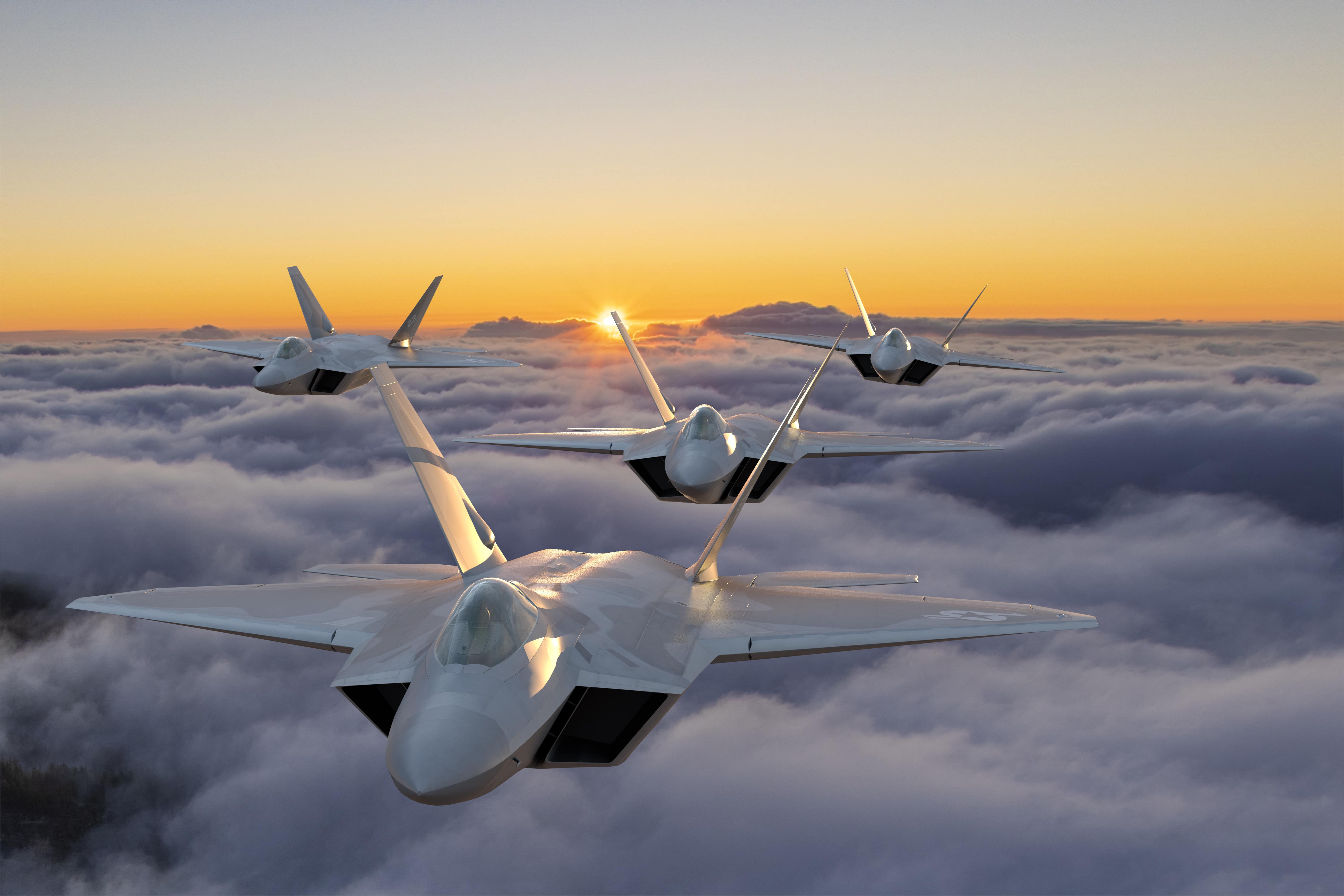 formation of the fifth generation :Lockheed Martin F-22 Raptor o